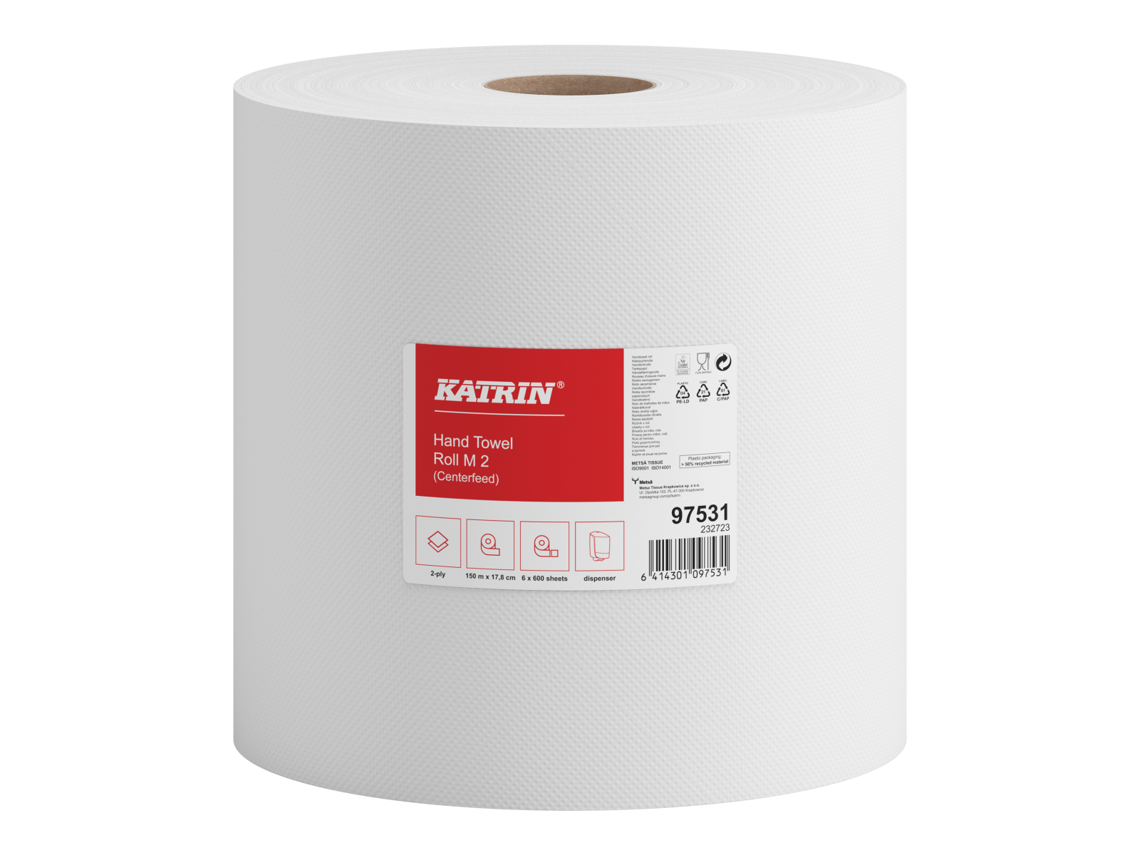 Ręcznik papierowy M Katrin Classic 97531 / 3396 x6, 150m, 2-warstwowy, celuloza